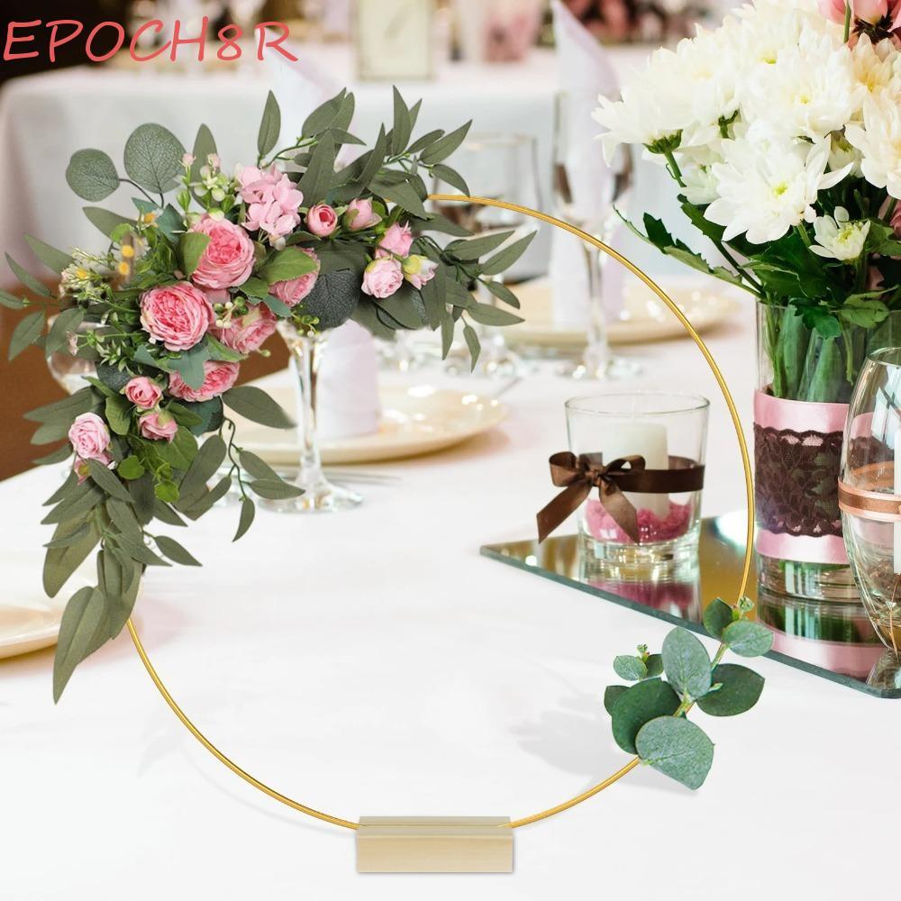 Aros De Flores De Metal Dourado EPOCH8R , Anéis Redondos De Suporte De Base De Ferro De Guirlanda De Decoração DIY Vinta