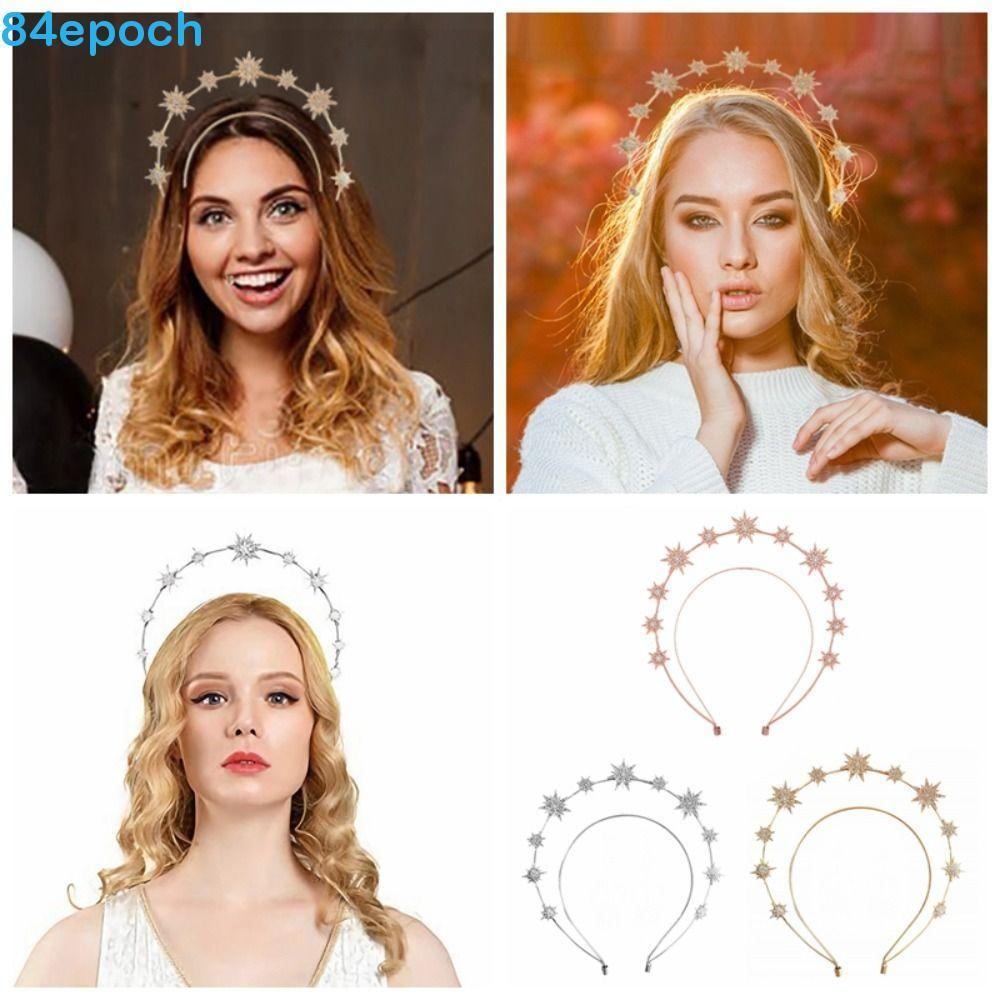 Argola De Cabelo BREPOCH Star Zircon , Faixa De Cabeça De Estrela De Strass De Camada Dupla , Cocar De Tiara De Cristal