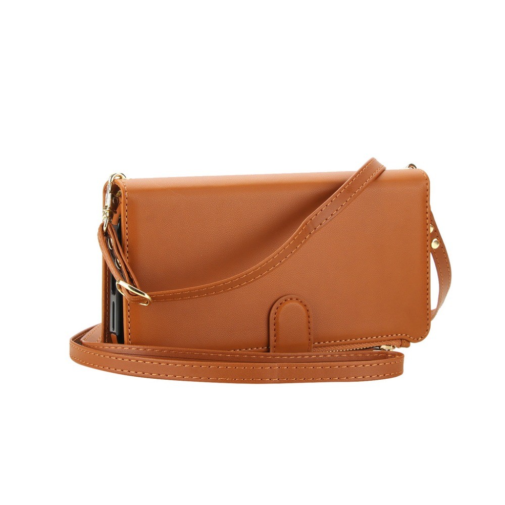 Capa Crossbody De Couro Carteira Com Zíper Para Samsung Galaxy A36 A56 A57 A26 A