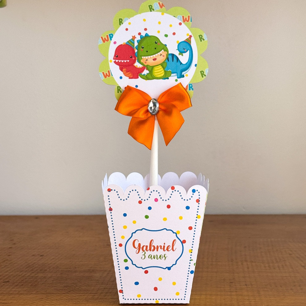 Cachepô  Centro de Mesa Dinossauro Baby Lembrancinhas para Festa Lembrancinhas personalizadas Festa Infantil