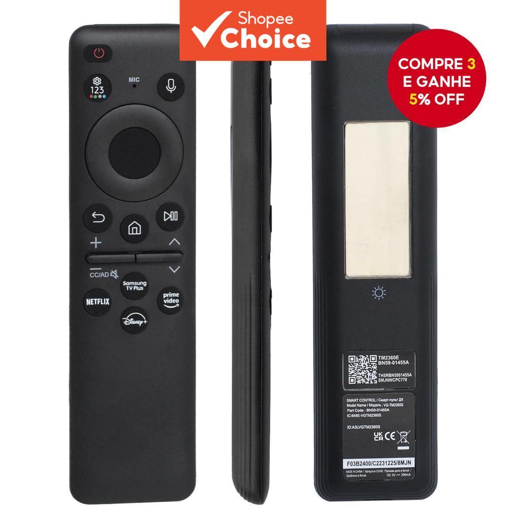 Controle Remoto Solar para TV Samsung 2023 Original Substituição BN59-01432B