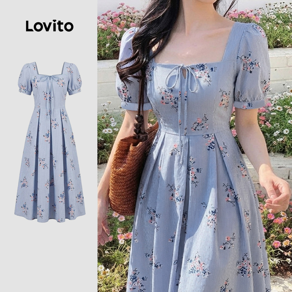 (New Arrival) Lovito Vestido Casual Feminino Primavera/Verão LK7LD011