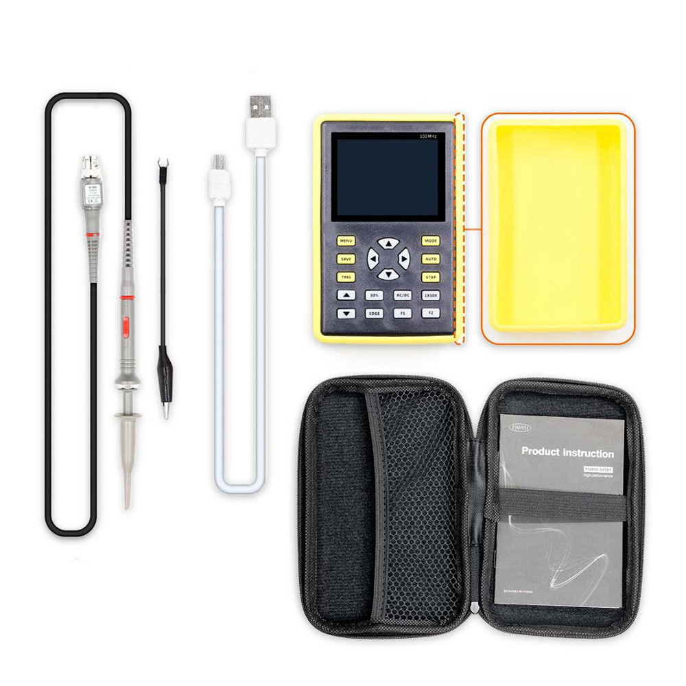 Osciloscópio Digital Portátil FNIRSI 5012H 100MHz com Gerador de Sinais