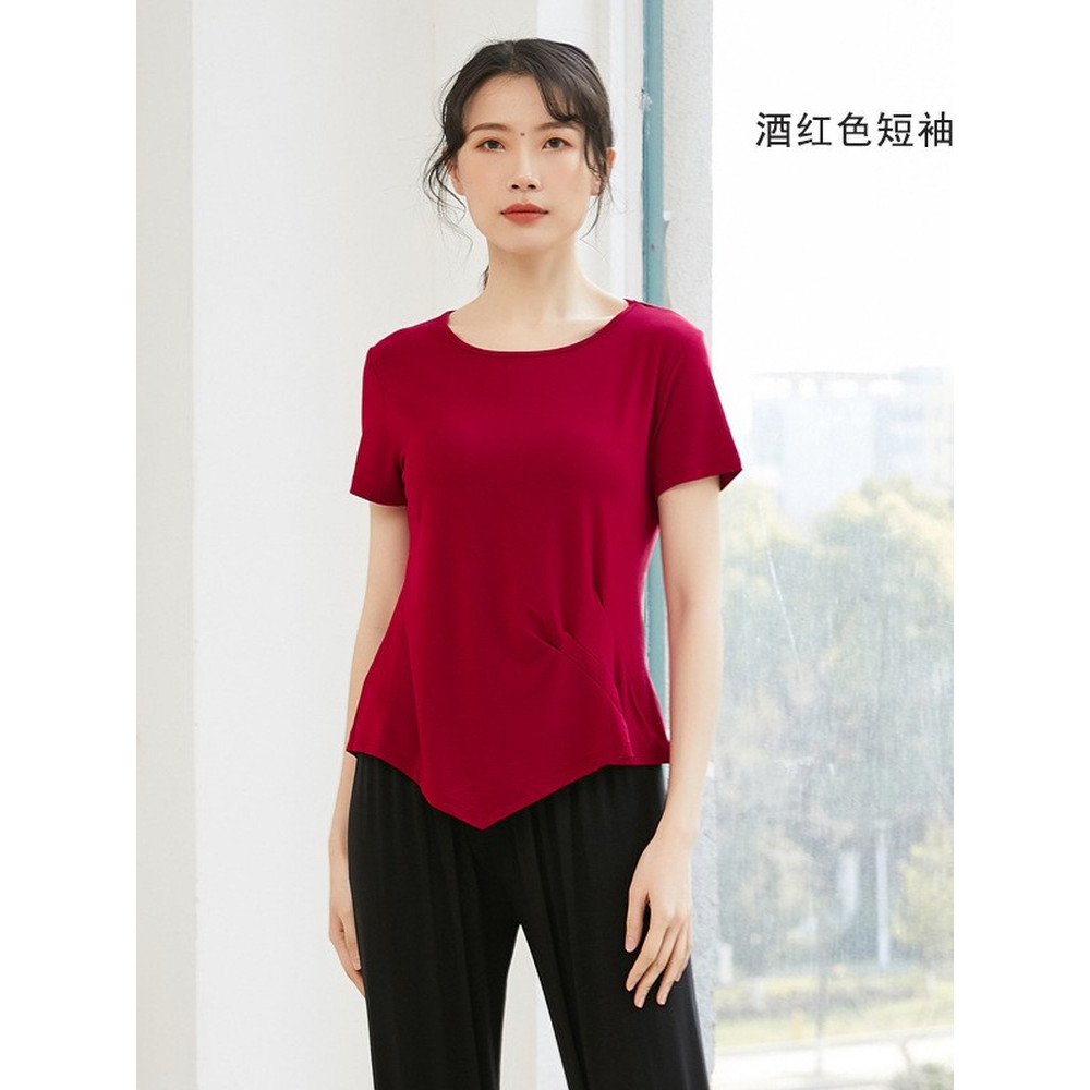 Modal roupas de prática de dança feminina outono novo estilo roupas de dança topo forma solta roupas de treinamento roup