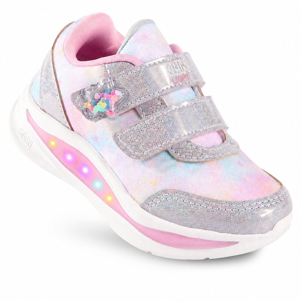 Tênis Infantil Menina Klin Flash Light com LED Colorido e com Glitter Anatômico Leve Confortável — imagem 2 de 2