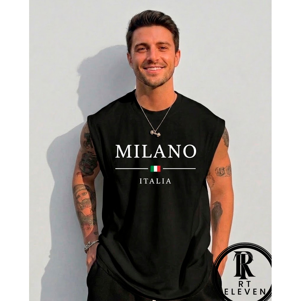 Regata Oversized Masculina Streetwear Milano Regata Masculina Camiseta Cavada  Costura reforçada 100% Algodão Premium