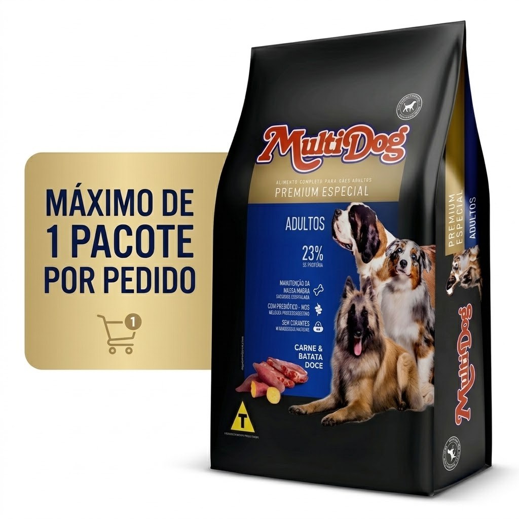 Ração Multidog Premium Especial Sabor Carne 15kg Cães Adultos