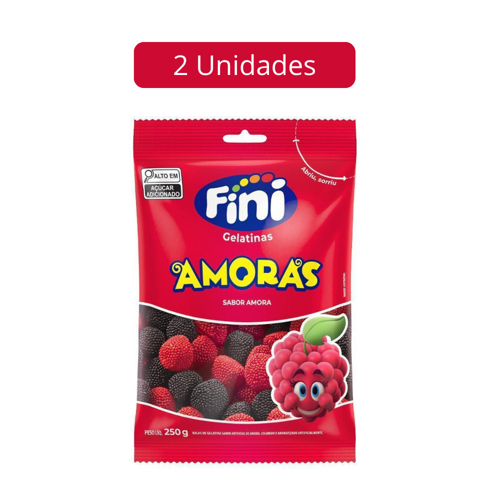 Kit 2 Pacotes de Balas de Gelatina Amoras Fini