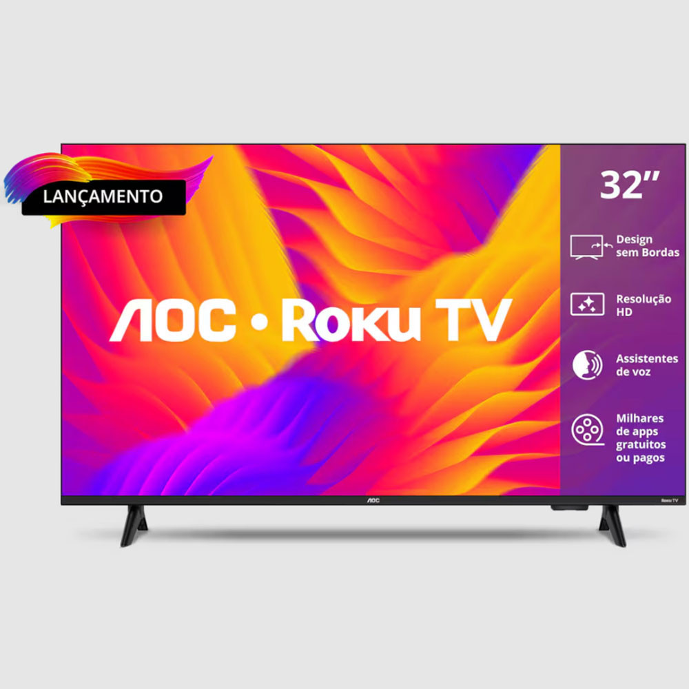 Smart TV 32 Polegadas HD 32S5155/78G Roku TV AOC