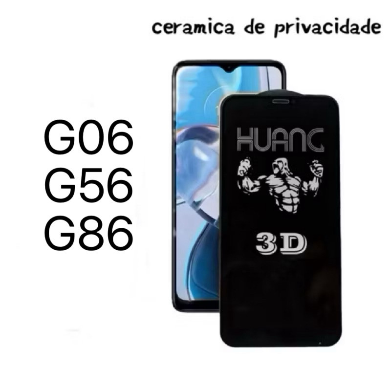 Película Cerâmica 9D Privacidade Anti Spy para Motorola Moto G56 G86 G06