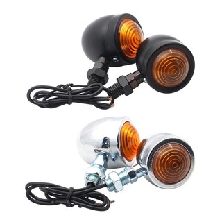 2 Pçs Retro Indicador De Moto Luzes Pisca IP66 À Prova Dip66 Água Lâmpada Lente Âmbar Acessórios Da Motocicleta