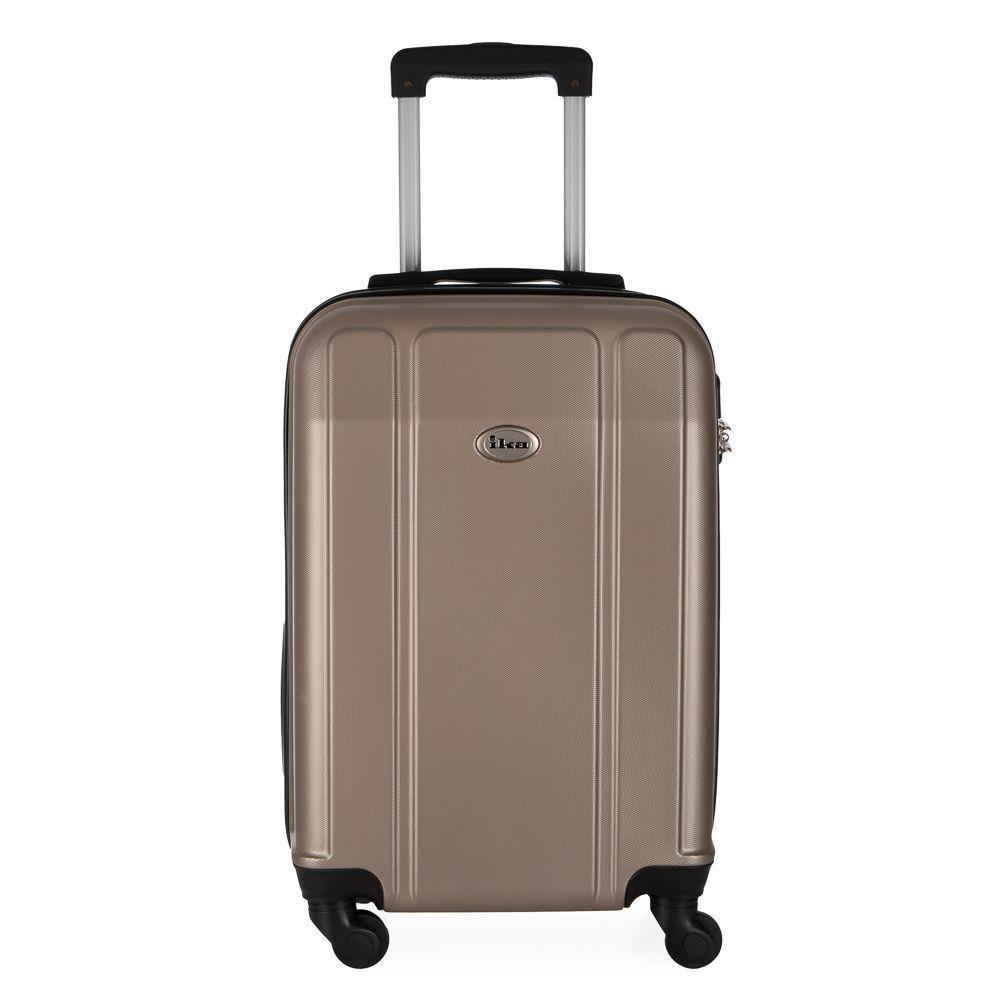 Mala De Viagem Grande Em Abs Ika Continental Cadeado Embutido Rodas Giro 360 - Champagne, G