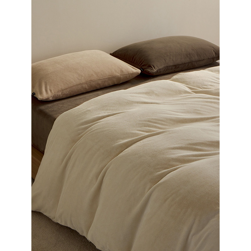 Classe A inverno engrossado 300G leite velo cama conjunto de quatro peças mate mais velo Coral flanela lençol colcha cap