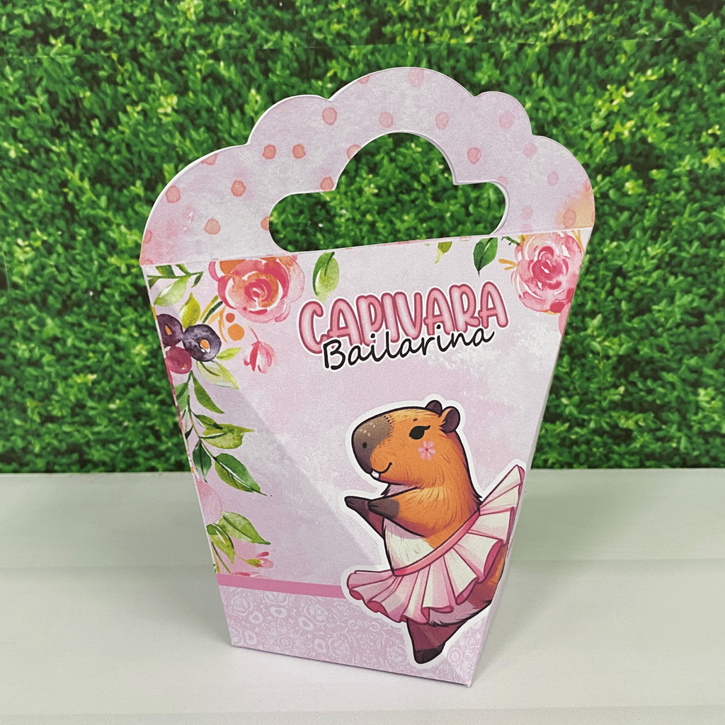 Kit Festa Capivara Bailarina Caixinha Coração Lembrancinha Aniversário Decoração