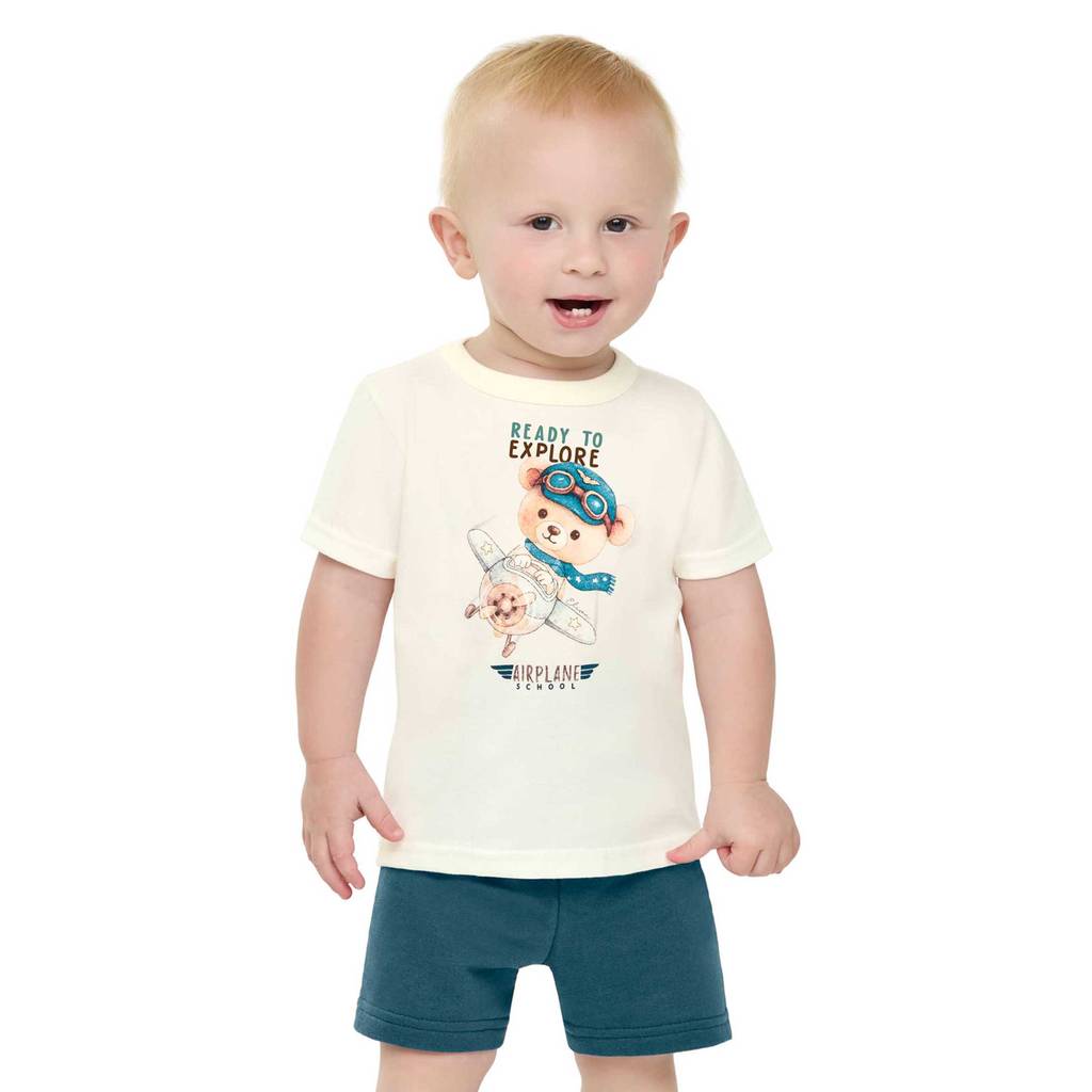 Conjunto Bebê Menino Animais Elian Bege