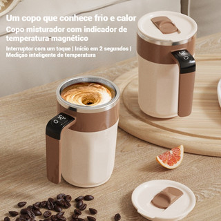 Nova Chegada: Copo Misturador de Café Totalmente Automático, Modelo Recarregável com Display Inteligente de Temperatura 