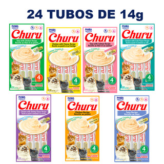 Petisco para Gatos Churu INABA 6 Cartelas totalizando 24 Tubos 14 g