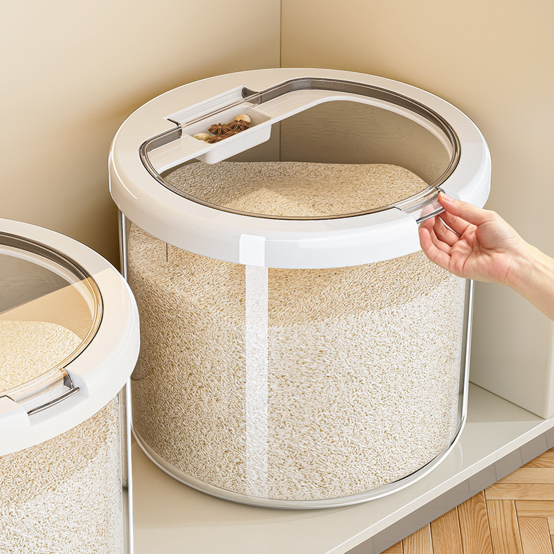 Balde de arroz doméstico 2026 novo estilo à prova de insetos à prova de umidade selado balde de armazenamento de grãos t