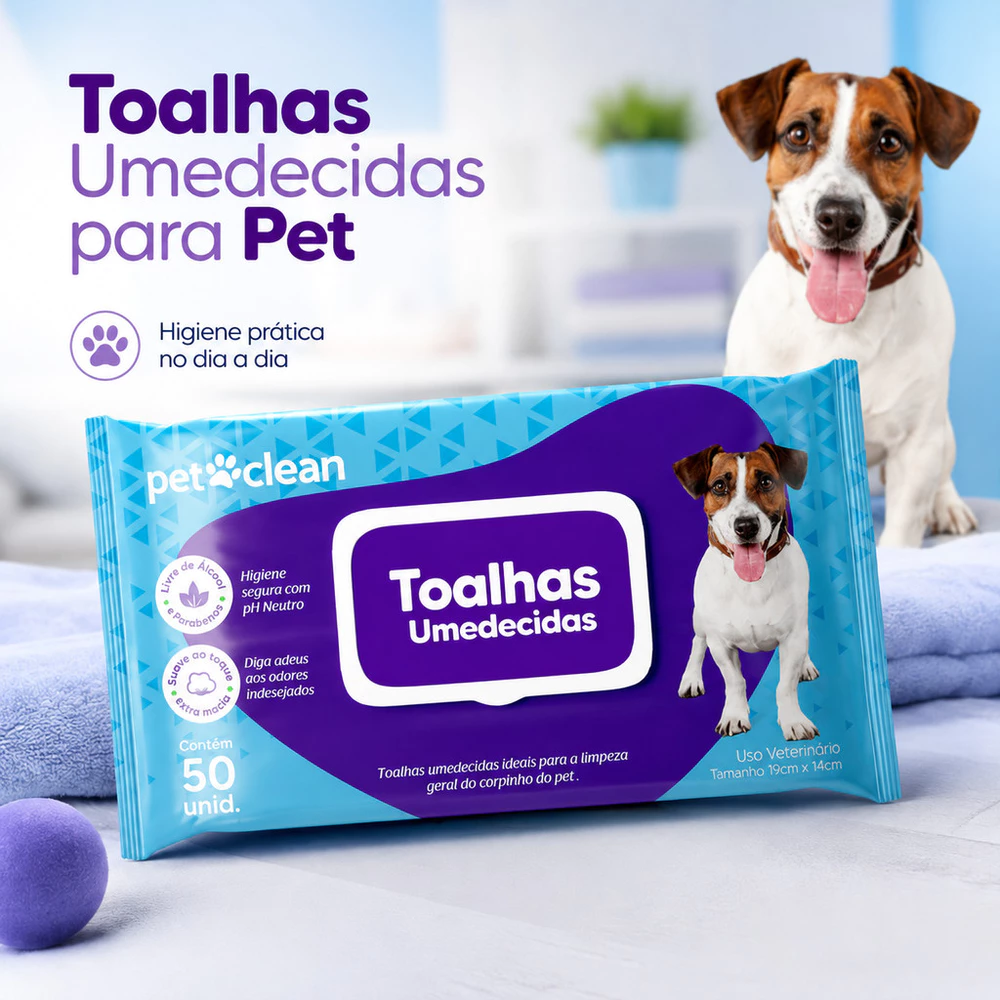 Toalha Lenço Umedecido Para Cães 50 Unidades Limpar Higienizar Cachorro Lenço Umedecido Para Pets