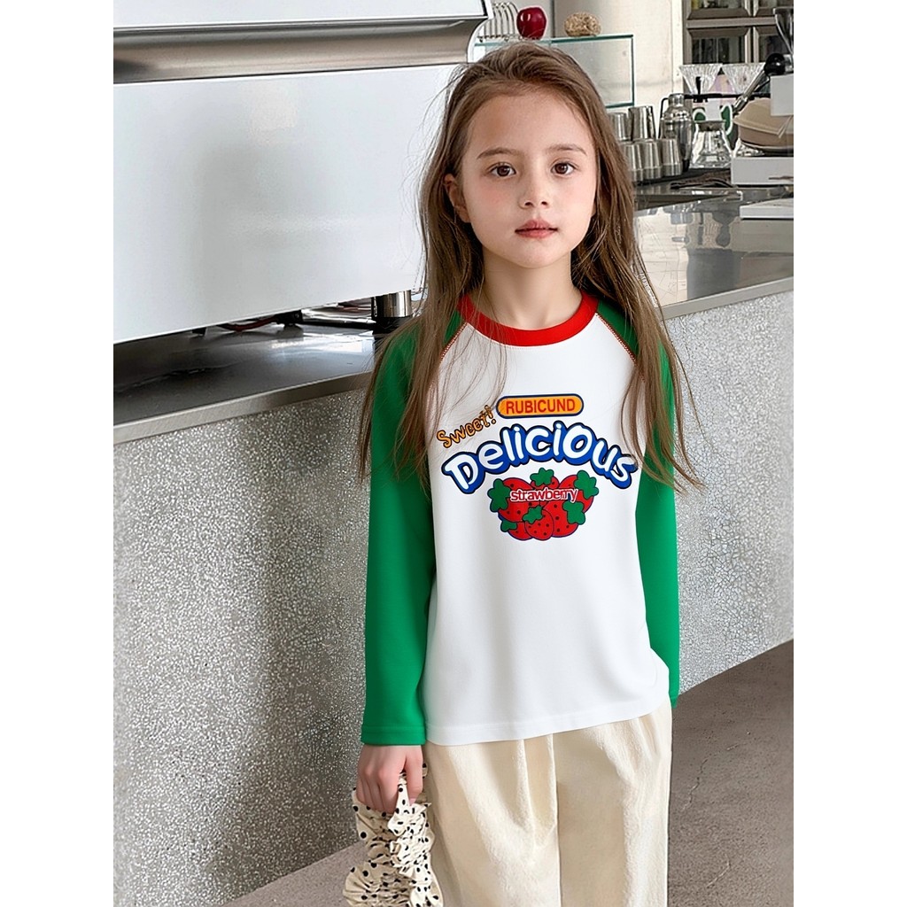 Médio grande crianças marca comércio exterior roupas infantis outono crianças puro algodão manga comprida camiseta camis