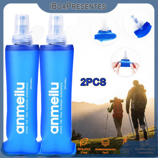 Kit 2 Garrafa De Água Flexível TPU 250ml, Soft Flask Dobrável Para Corrida, Ciclismo E Trilha,Garrafa Esportiva Portátil