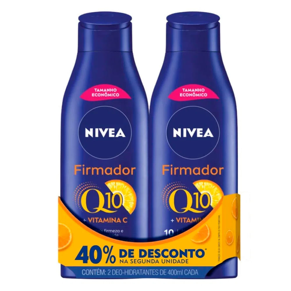 Kit Creme Hidratante Corporal Nivea Firmador Q10 + Vitamina C 400ml - 2 Unidades