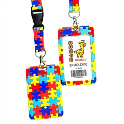 Cordão Autismo TEA PCD com Porta Crachá Resistente Estampa Inclusiva -Porta Crachá/