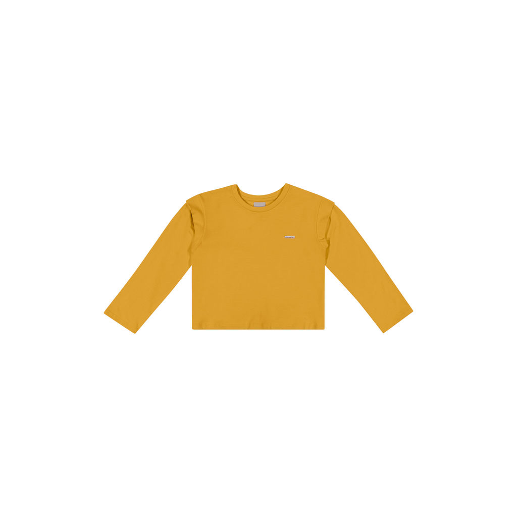 Blusa Infantil Menina Manga Longa Sobreposição Colorittá Amarelo