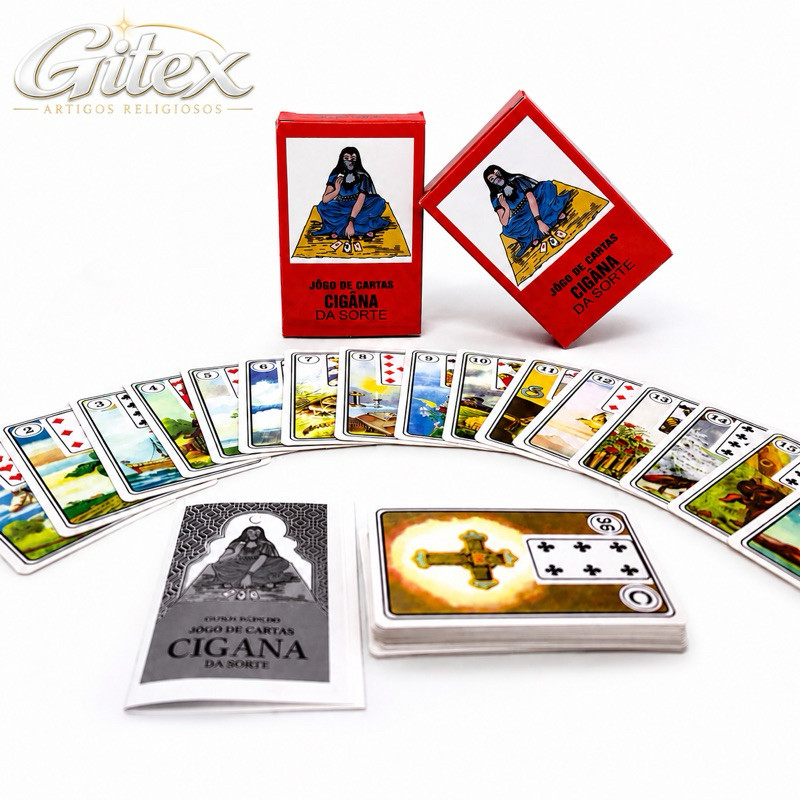 Baralho Tarot Cigano - Cigana Da Sorte Marselha 36 Cartas com manual