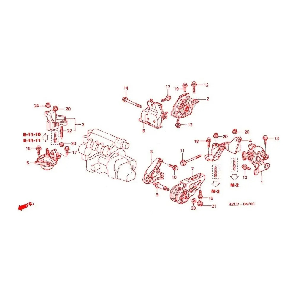 4 Coxim Motor Cambio Honda Fit 2003/2008 Aut Tenacity — imagem 2 de 2