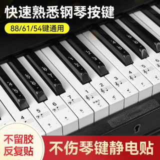 Adesivo para número de teclado de piano, adesivo Nano para teclado de piano, 88/61/54 teclas, teclado eletrônico Univers