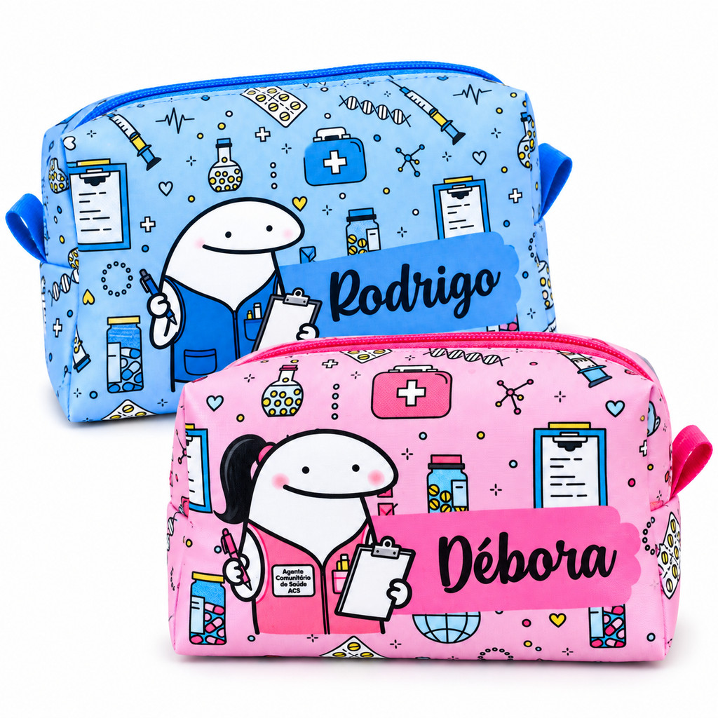 Necessaire Personalizada Dia do Agente Comunitário de Saúde Florck Presente Criativo