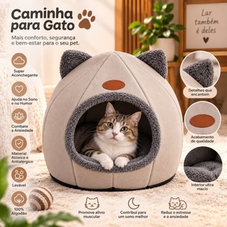 Caminha Pet Toca Iglu Luxo 2 em 1 Pet Cachorro Gato Confortável