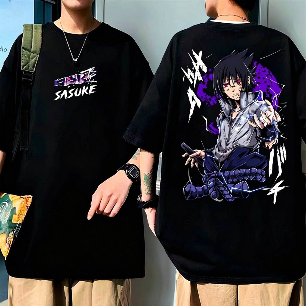 Camiseta unissex nova de 2026, 100% algodão, estampada com personagens de anime, modelagem solta.