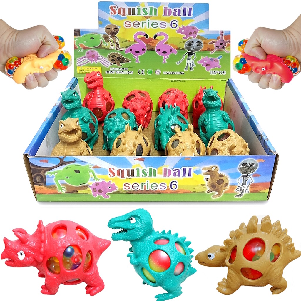 Display 24 Squishy Dinossauro de Apertar Brinquedo Anti Stress Festa Lembrancinha