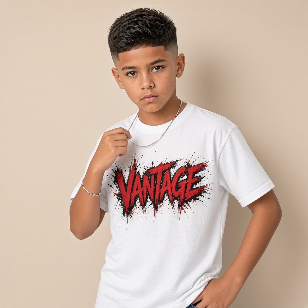 Camiseta Infantil e Jovem Estampada Vantage 100% Algodão Premium Criança Personalizada Unissex Blusa Camisa Jovem