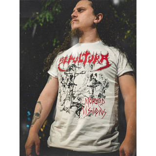 [Camiseta Premium em Algodão Puro]GXG Camiseta Sepultura Morbid Visions 100% Algodão Vintage