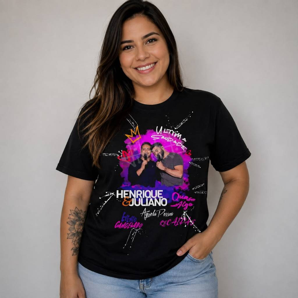 [Camiseta Premium em Algodão Puro]MIA camiseta feminina Henrique e juliano a ultima saudade