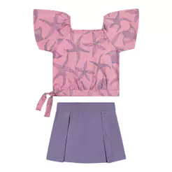 Conjunto Infantil Menina Estrela-do-Mar Elian Rosa
