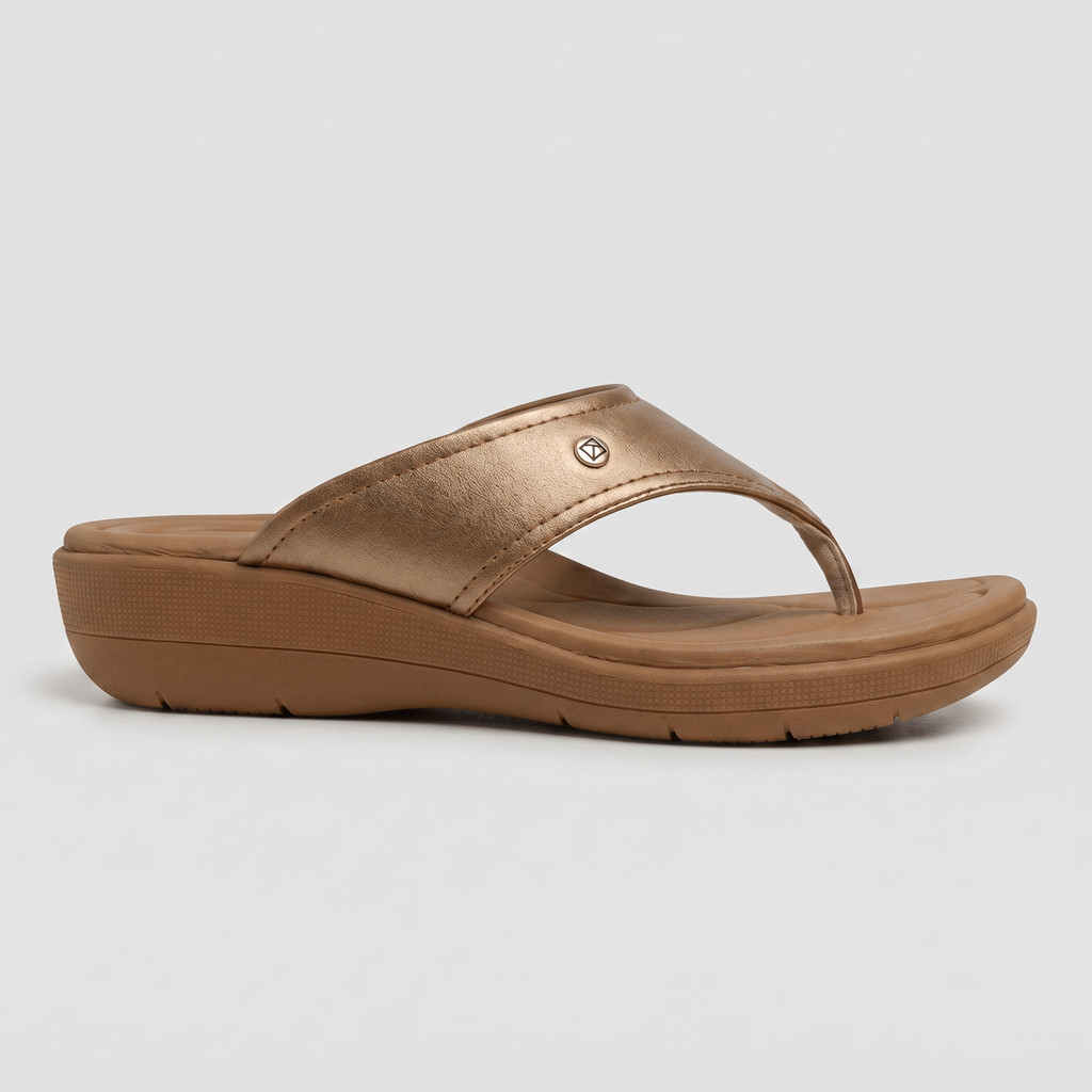 Chinelo Fascite Salto Médio Ouro Velho