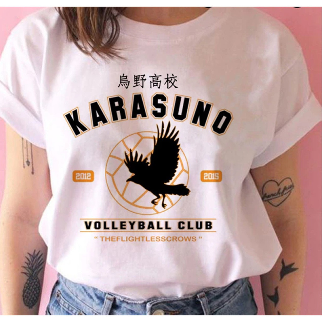 [Camiseta Premium em Algodão Puro]MIA Camiseta Basica Tshirt Algodao VolleyBall Karasuno Ics Asas Haikyuu Anime