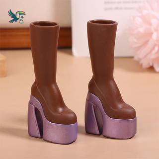Mini Boneca Simulação Botas De Salto Alto Vestir Acessórios Casa De Bonecas Roupas Decoração Para Meninas Fingir Jogar B