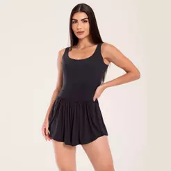 Macaquinho Cheer Preto Poliamida Soft Com Bojo