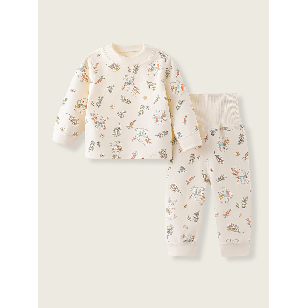 Roupas de bebê roupa interior de algodão puro engrossado primavera outono estilo bebê cintura alta roupas de outono calç