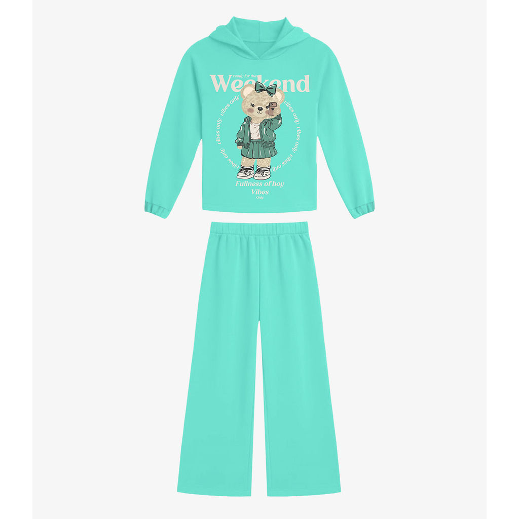Conjunto Blusão Com Calça Menina Rovi Kids Verde