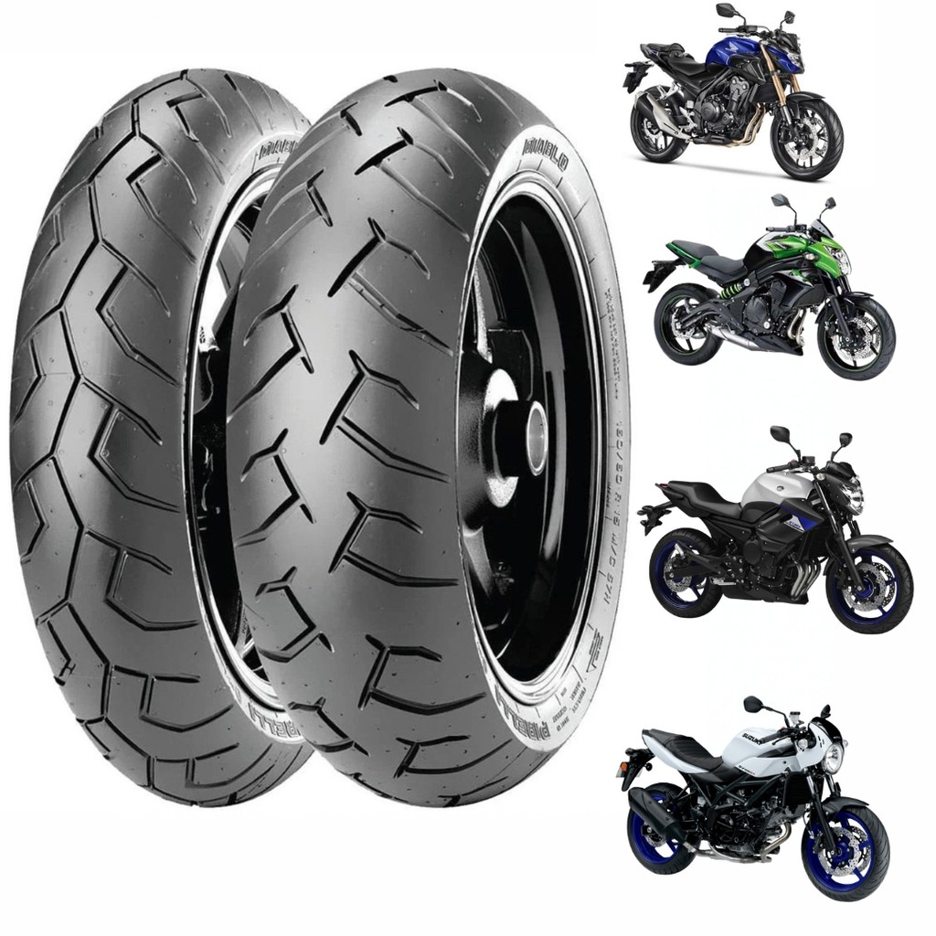 Par PNEU 120/70r-17 160/60r-17 Diablo Pirelli CB750 Hornet ER6N Z650 CBR500R XJ6 MT03 NC700X Bandit Monster 695 F650 S/C