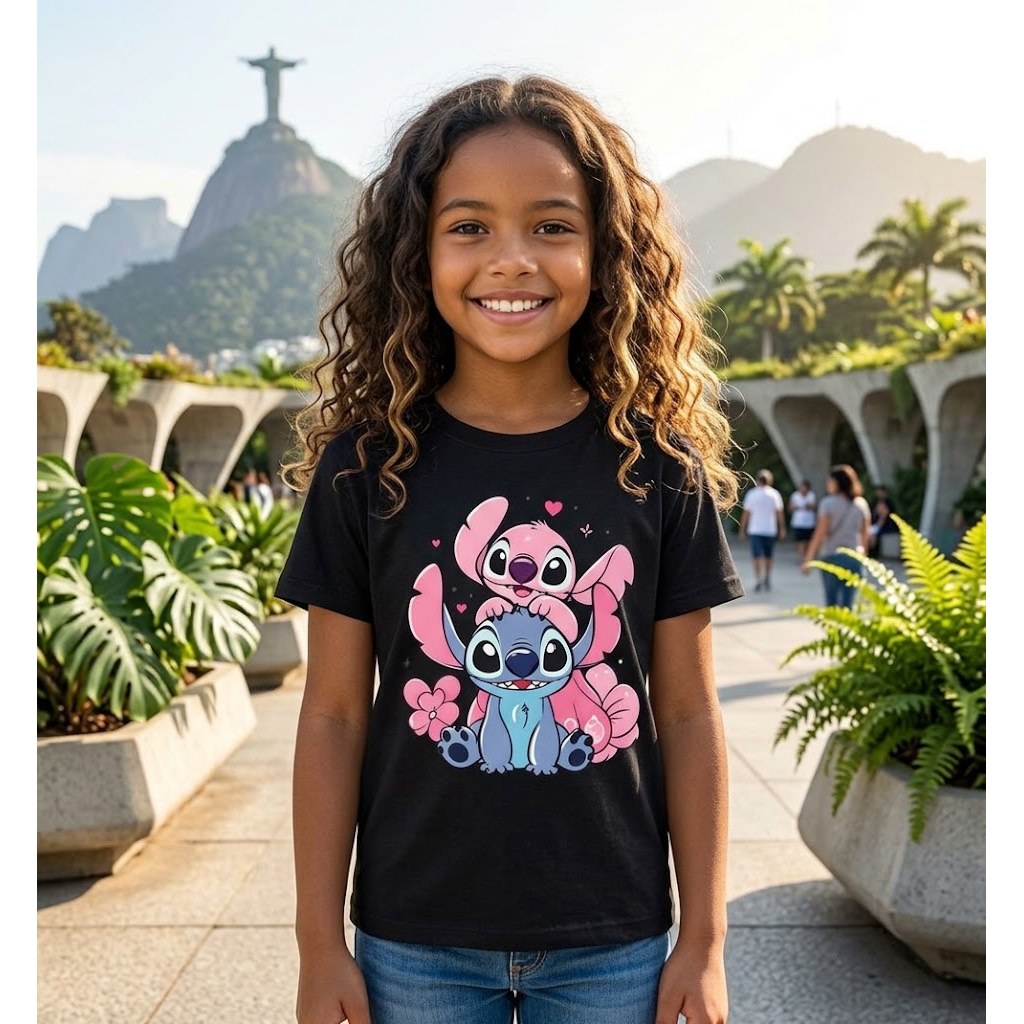 Camiseta Infantil Estampa Fofa Desenho Animado Personagem Fofo Casual Confortável Estilo Divertido