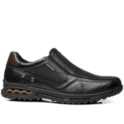 Sapatênis Pegada Masculino em Couro Preto 111804-03