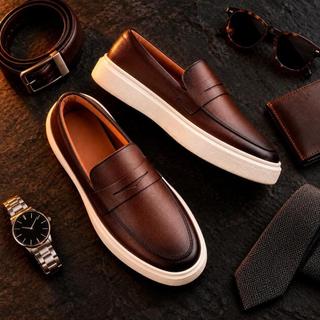 Sapato Masculino Mocassim Classico De Couro Premium Estiloso Fino Confortável Macio Pronta Entrega Barato