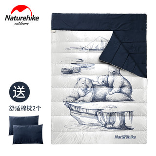 Saco de dormir duplo para acampamento ao ar livre, com padrão de travesseiro, tipo adulto, saco de dormir único, respirá